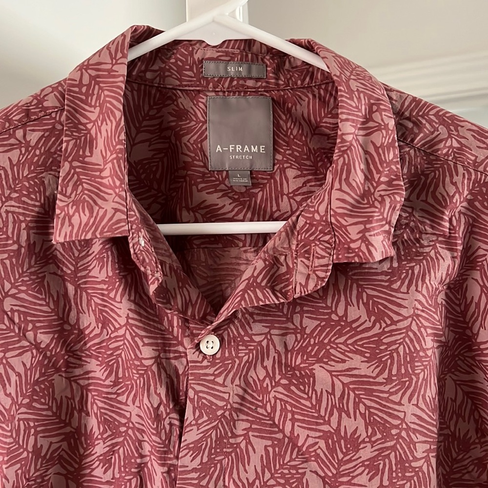 Long sleeve slim stretch Hawaiian shirt